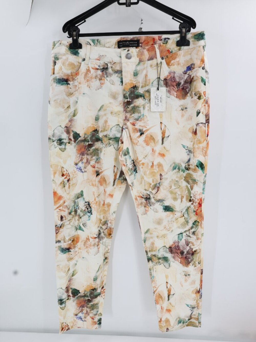 NWT Peruvian Connection pants sz 16 Multicolor Isola Watercolor Floral Statement